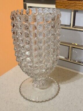 Clear Bubble-Textured Glass Pedestal Vase - Home Accents